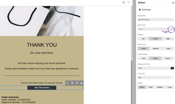 Button Url - email builder