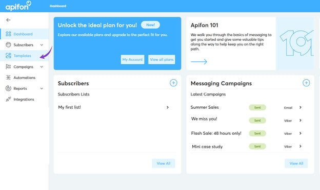 Dashboard - Templates