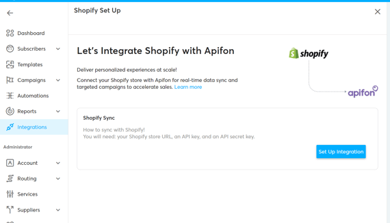 Shopify integation now