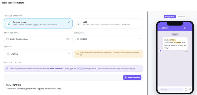 Transactional - Message Content