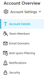 account overview, account setting