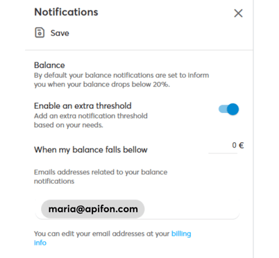balance notification en